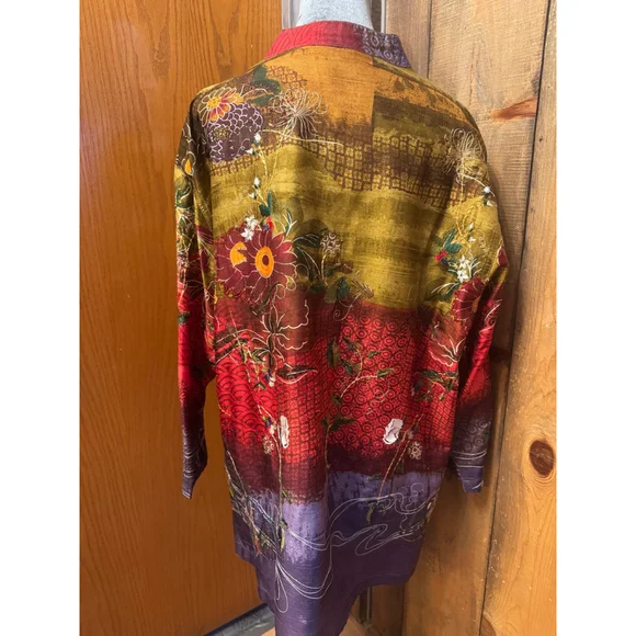 Vintage Chicos size 3 (16) silk top with embroidery NWOT - Picture 2 of 12